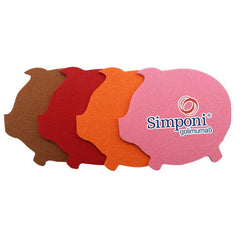 Pig Shaped Felt Coasters