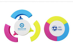 Round Three-Color Highlighters