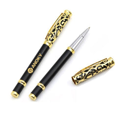 Metal Business Pen With Black And Gold Cap