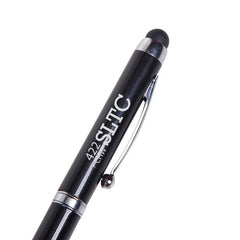Twist-Type Business Pen With Stylus And Silver Clip
