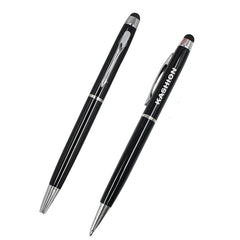 Metal Twist-Type Business Pen With Stylus And Silver Tip