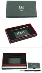 Metal Name Card Holder And Pen Set