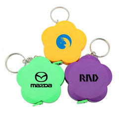 Flower Keychain With Tape Measure
