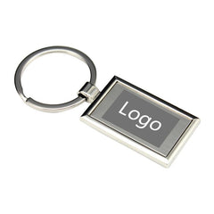 Metal Keychain With Rectangle Design