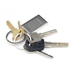 Metal Keychain With Rectangle Design