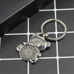 Zinc Alloy Teddy Bear Keychain