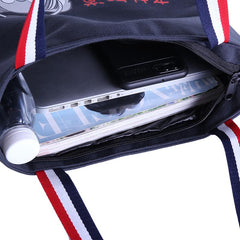 Zippered Flannel Bag With Colourful Straps