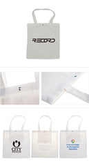 White Canvas Tote Bag With Snap Fastener