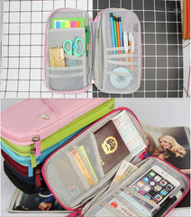 Travel Document Pouch With Internal Mesh Compartments