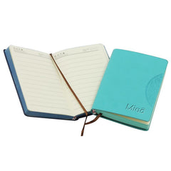 Mini Notebook With Embossed Flower Pattern On Pu Leather Cover
