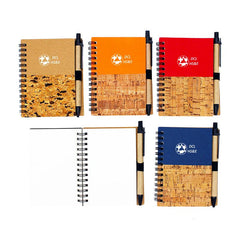 Spiral-bound Notebook with Wood Grain Design