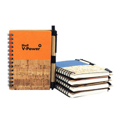 Spiral-bound Notebook with Wood Grain Design