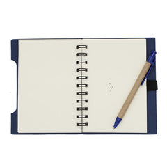 Spiral-bound Recycle Notebook with Pen and Elastic Band