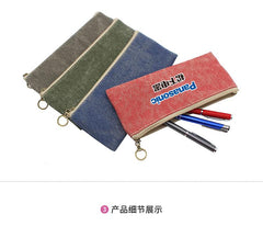 Cotton Zippered Pencil Case