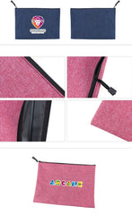 Medium Distressed Fabric Zip Pencil Case