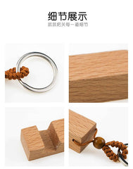 Wooden Phone Holder Keychain