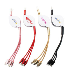 Retractable 3-In-1 Charging Cable Set
