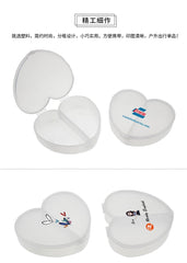 Heart Two-grid Pill Box