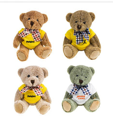 Articulated Bear with Bow, 16cm