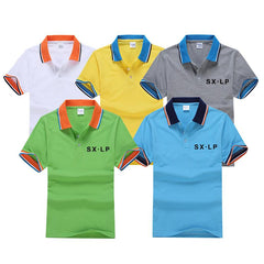 Short-Sleeved Polo Shirt With Collar And Sleeve Edge In Contrasting Colour