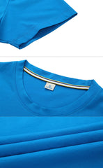 Short-Sleeved Round Neck T-Shirt Made With Silk And Cotton