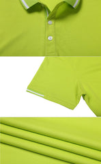 Short-Sleeved Polo Shirt With Strip On Collar, Inner Placket And Sleeve Edge