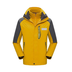 Long-Sleeved Waterproof Jacket With Yellow Zips