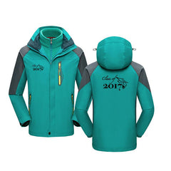 Long-Sleeved Waterproof Jacket With Yellow Zips