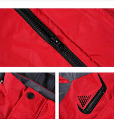Zippered Long-Sleeved Waterproof Jacket With Hood