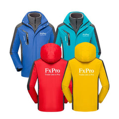 Zippered Long-Sleeved Waterproof Jacket With Removable Lining