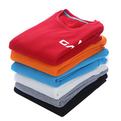 Long-Sleeved Sweater With Round Neck And Blue Neck Tape