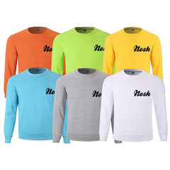 Long-Sleeved Terry Cloth Sweater With Round Neck