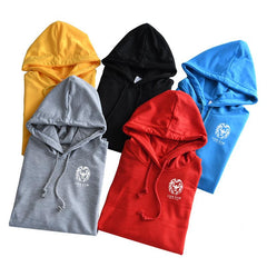 Long-Sleeved Terry Cloth Sweater With Hood