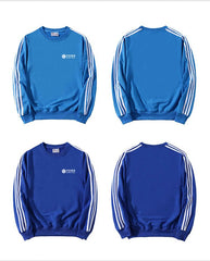 Three-Bar Stripe Design Round Neck Sweater