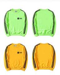 Three-Bar Stripe Design Round Neck Sweater