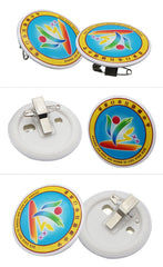 Business Round Tinplate Brooch