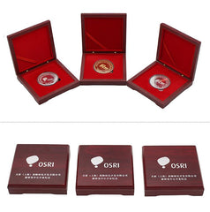 Wooden Box With Commemorative Coin Set