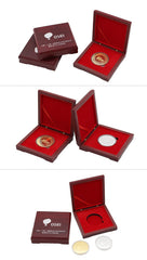 Wooden Box With Commemorative Coin Set