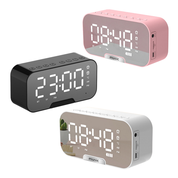 Bluetooth Speaker w/ Mirror Clock Alarm (Deliver in 4-6 weeks)