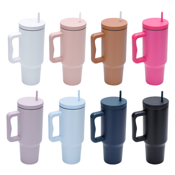 Outdoor Thermos Cup w/ Straw and Handle (Deliver In 4-6 weeks)