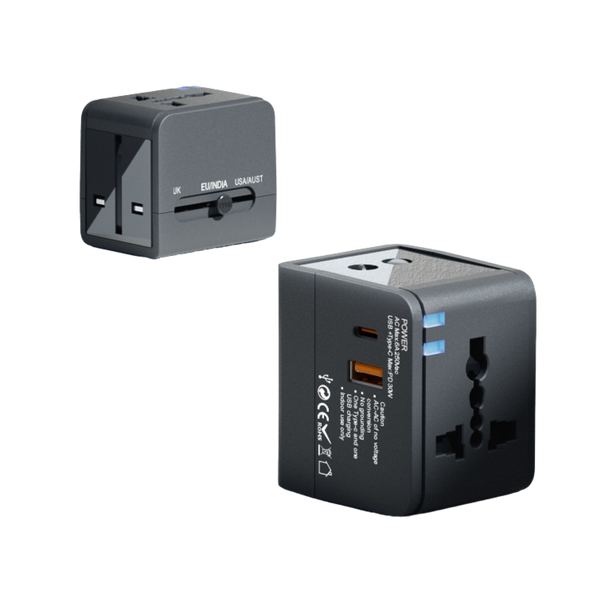 Universal Travel Adaptor with 1 USB and 1 USB C (Deliver in 4-6 weeks)