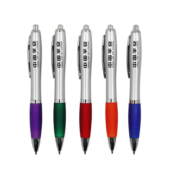 Ballpoint Pen With Coloured Rubber Grip