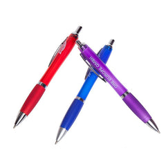 Coloured Ballpoint Pen With Metal Clip