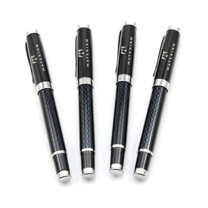 Stainless Steel Pen With Carbon Fibre Design