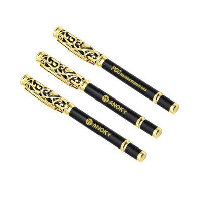 Metal Business Pen With Black And Gold Cap