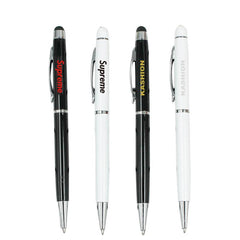 Metal Twist-Type Business Pen With Stylus And Silver Tip