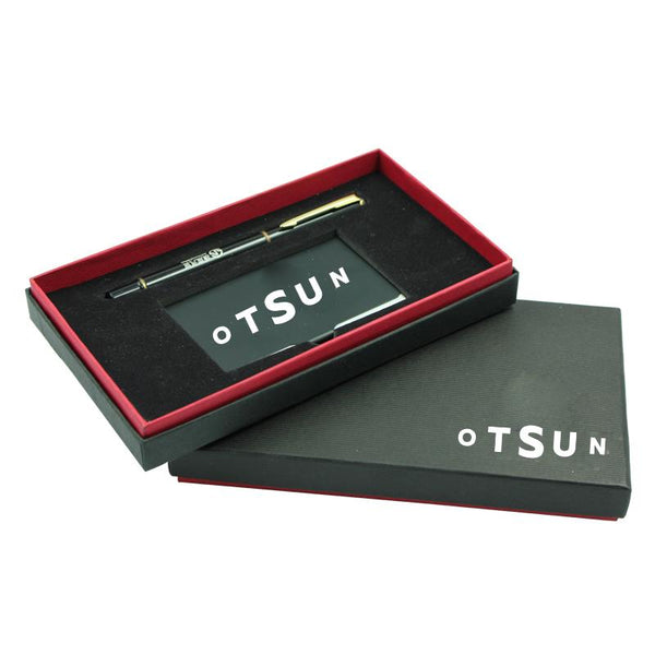 Metal Name Card Holder And Pen Set