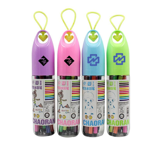 Watercolour Marker Set In Bottle With Heart-Shaped Strap (12)