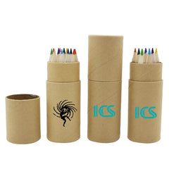 Small Colour Pencil Set In Eco-Friendly Cardboard Tube (12)