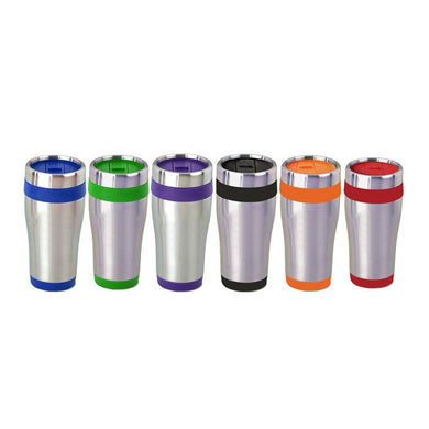 Stainless Steel Drinking Bottle With Coloured Base And Lid